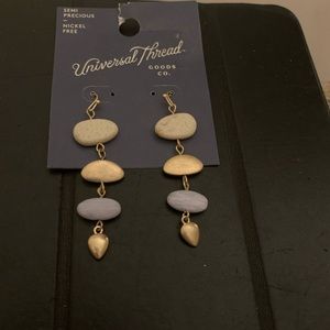 New Universal Thread Semi Precious Stones dangle earrings